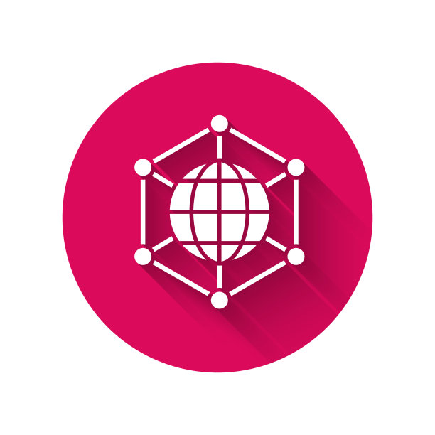 白色全球科技或社交网络图标图片下载