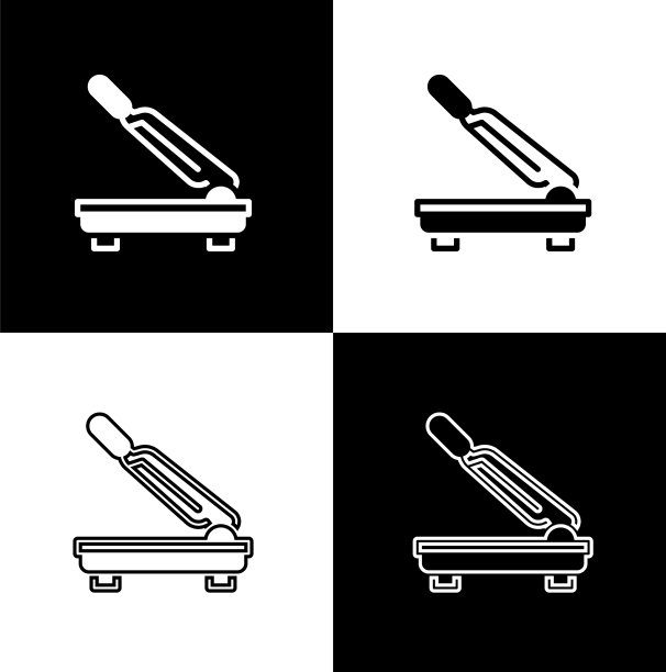 将裁纸刀图标隔离在黑白上图片下载