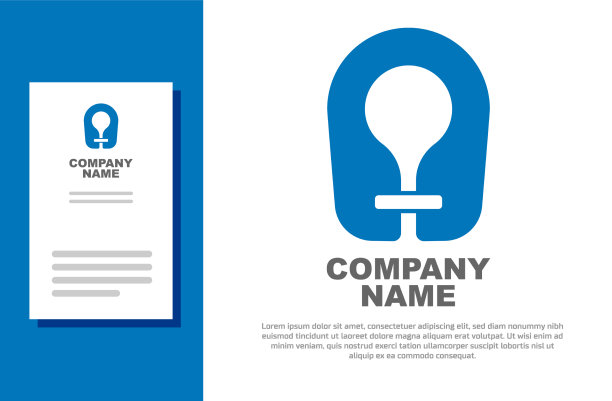 蓝色救生衣图标孤立在白色背景图片下载