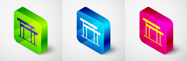 等距体操器材高低杠图标图片下载