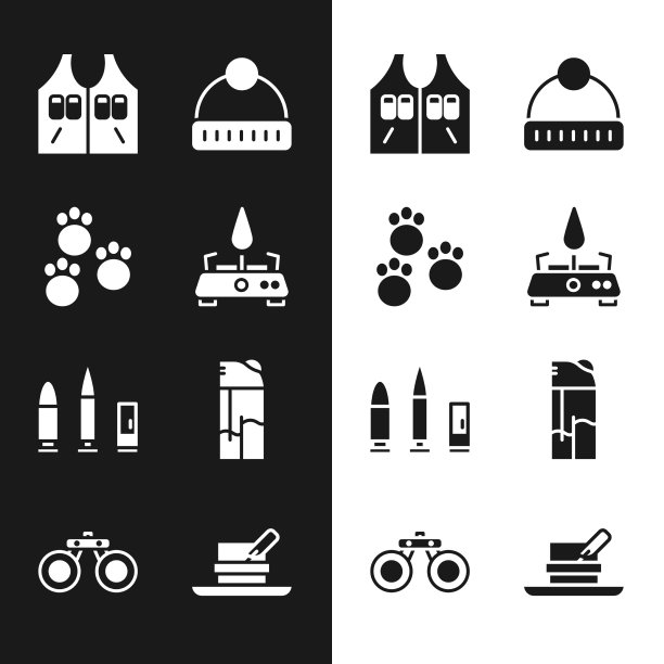 设置野营煤气炉爪印狩猎夹克图片下载