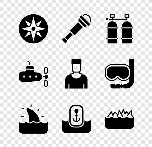 集风玫瑰望远镜镜头于水中图片下载