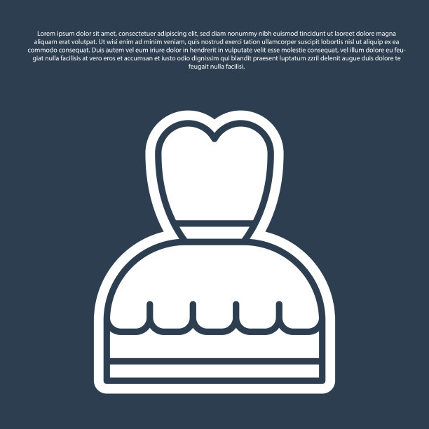 蓝色线妇女服装图标孤立于蓝色图片下载