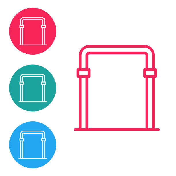 红色运动单杠图标孤立上图片下载