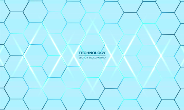 浅蓝色六边形技术摘要图片下载