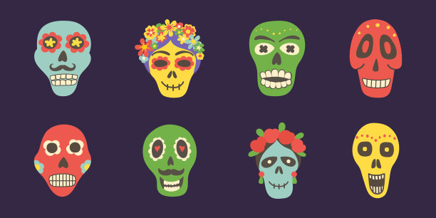 骷髅手绘集卡特里娜图标日图片下载