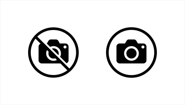 相机图标在时尚的平面风格。没有相机标志符号，矢量插图图片下载