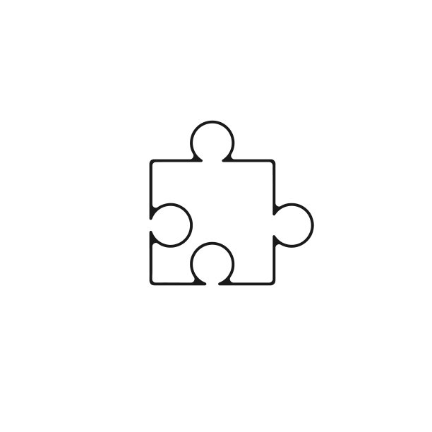 拼图细线图标手绘细线图片下载