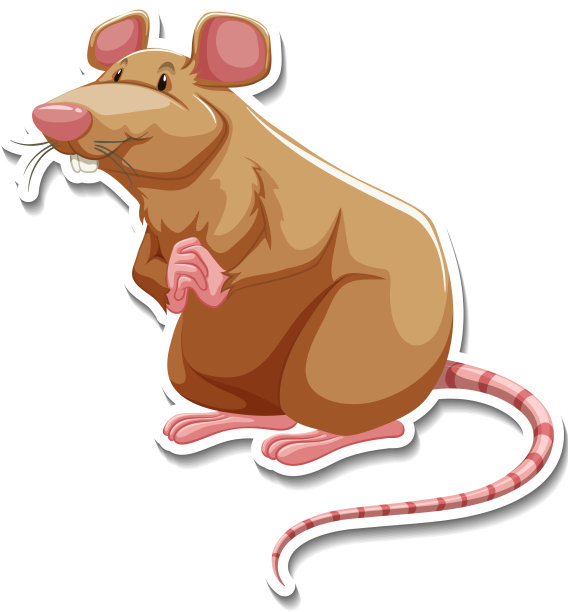 棕色老鼠卡通人物贴纸图片下载