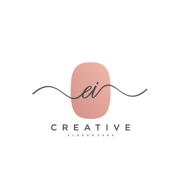 Ei初始手写极简几何logo图片下载