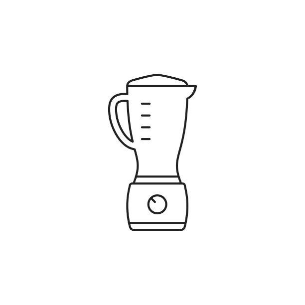 食品料理机搅拌机线图标孤立简单图片下载