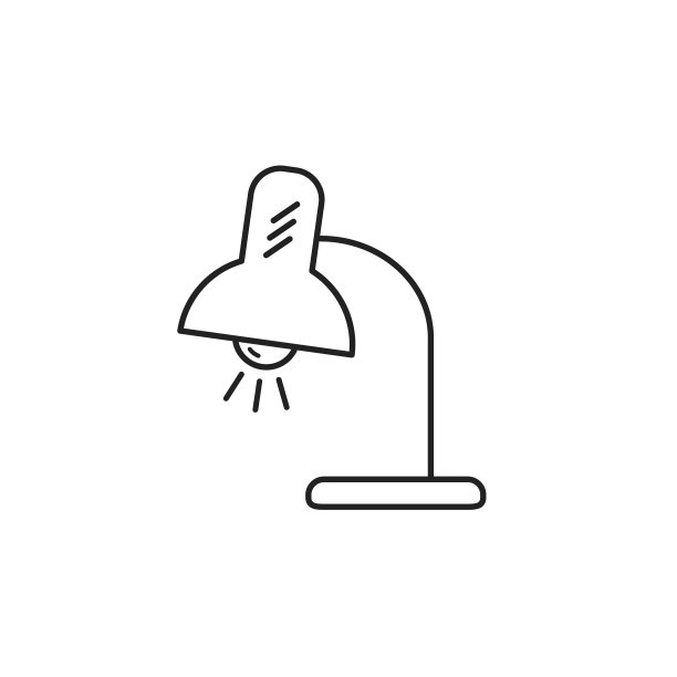 台灯图标孤立简单线条图片下载