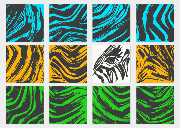 手绘黑墨水斑马皮纹理。图片下载