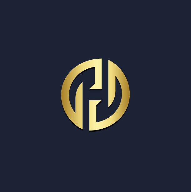 圆形线条曲线金色logo图片下载