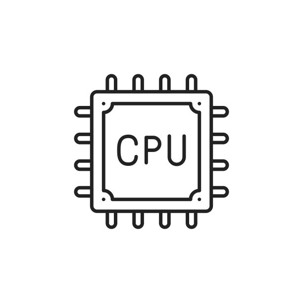 处理器CPU图标。高质量的黑色矢量插图。“n图片下载