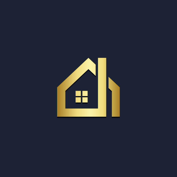 房屋物业设计金色标志图片下载
