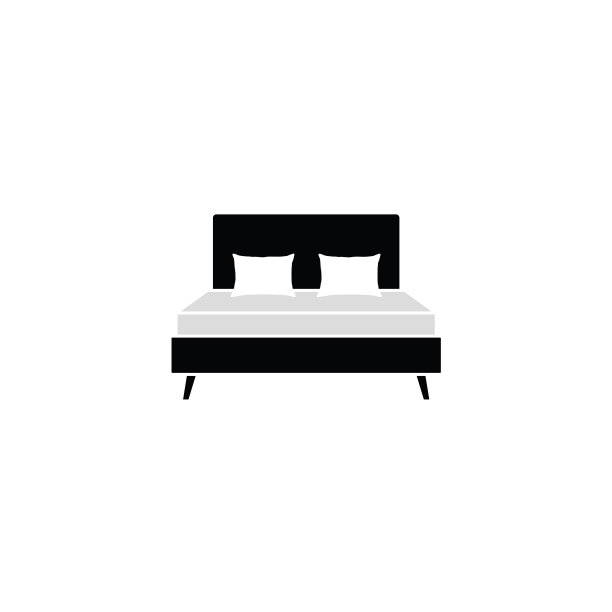 卧室黑色固体图标与现代设计图片下载