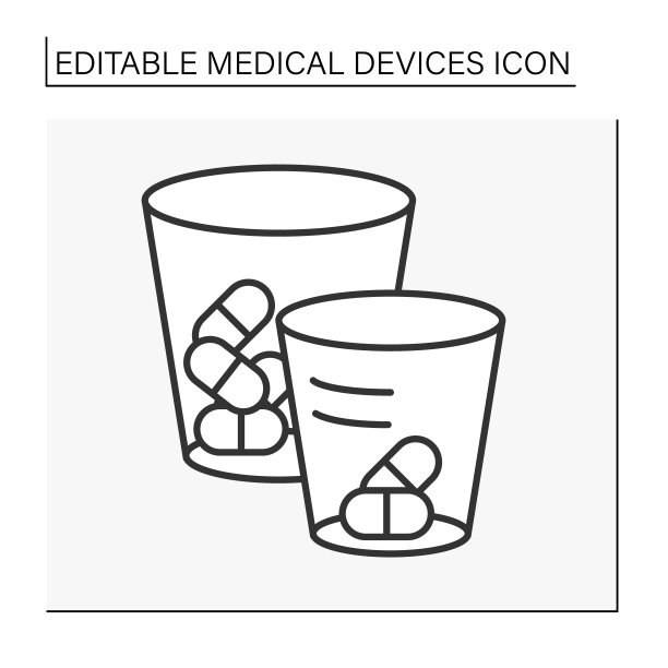 药杯线性图标图片下载