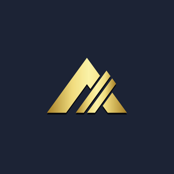 三角形线条金色Logo图片下载