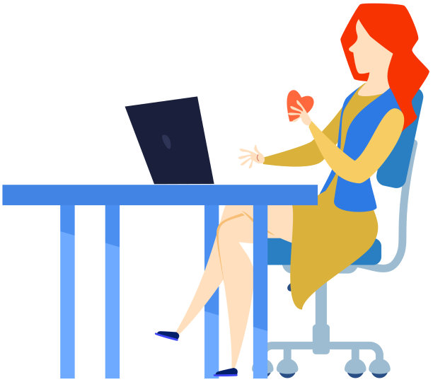 女人坐在笔记本电脑上网图片下载