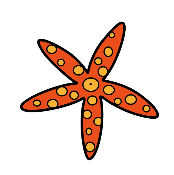 长有细长光束的海星图片下载