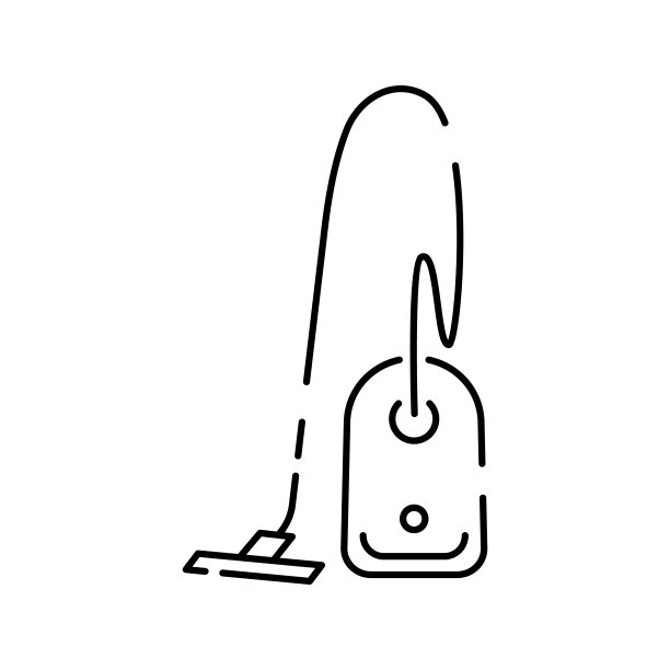 吸尘器线图标。轮廓矢量插图的吸尘器矢量图标的网页。家用电器图片下载