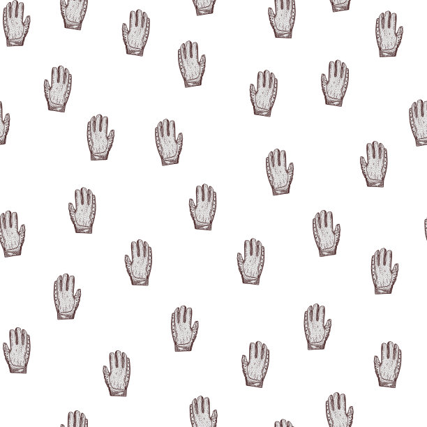 足球手套无缝图案雕刻。复古运动背景手绘风格。图片下载