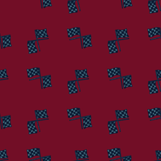 民族旗帜无缝图案雕刻。复古运动背景手绘风格。图片下载