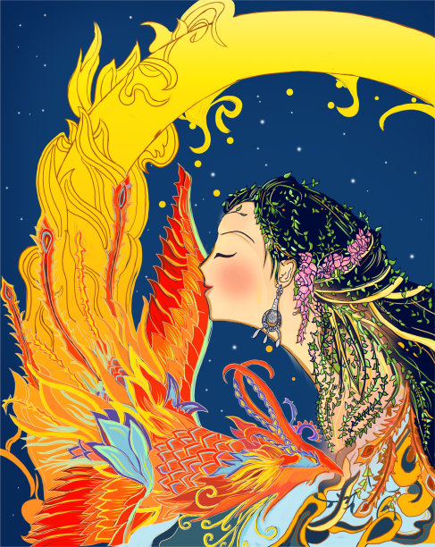 凤凰和女人图片下载