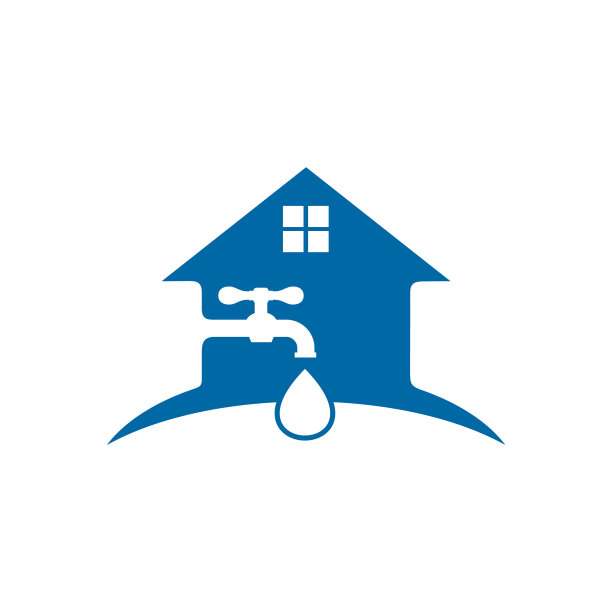 带有水龙头图标标志的管道服务图片下载