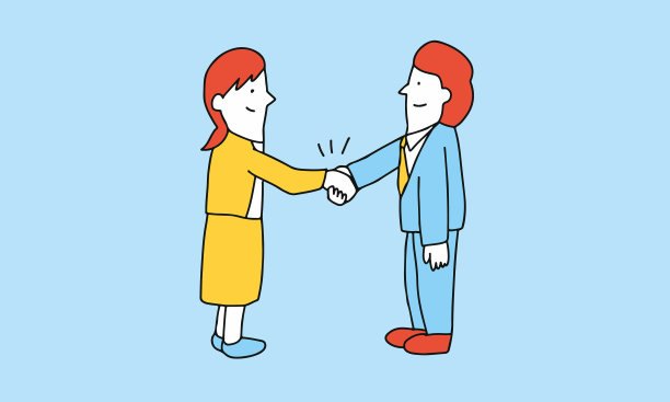 伙伴关系概念的矢量插图。女商人和商人握手。图片下载