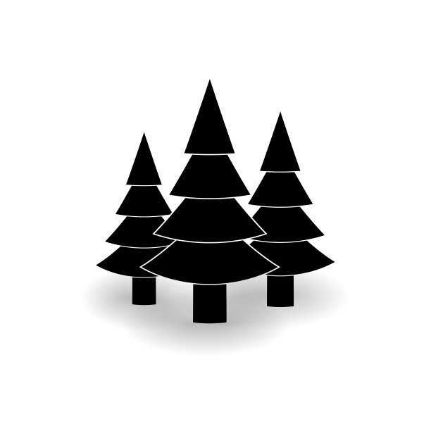 空地上三棵圣诞树的图标图片下载