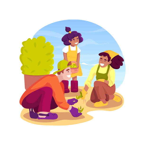 清除杂草孤立的卡通矢量插图。图片下载