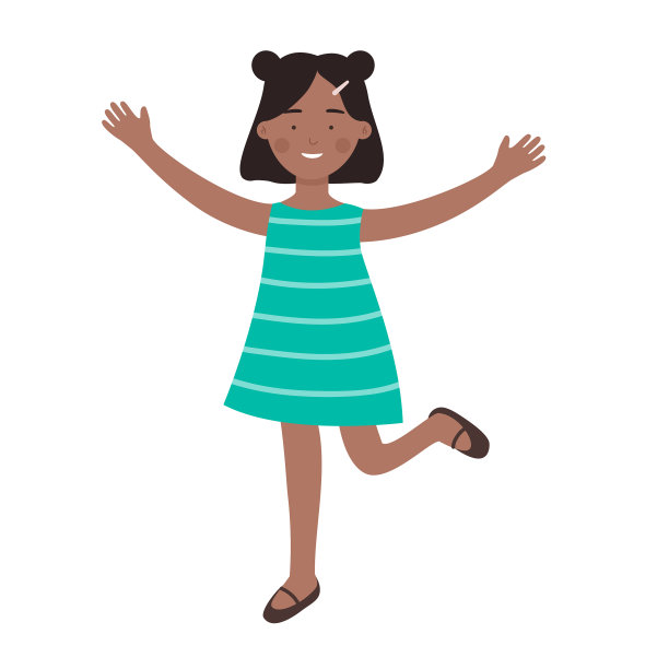 热情快乐兴奋微笑的小女孩图片下载