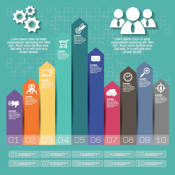5个选项、部分、步骤或过程的业务概念。可用于工作流布局，图表，数字选项，网页设计。图片下载