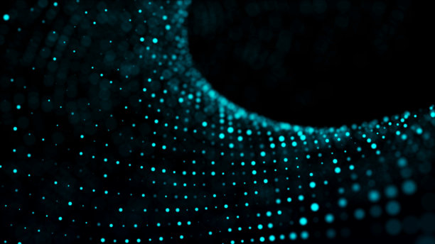 发光粒子运动的数字背景。大数据的复杂技术。3 d渲染。图片下载