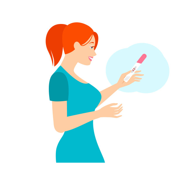 怀孕测试呈阳性的快乐女人图片下载