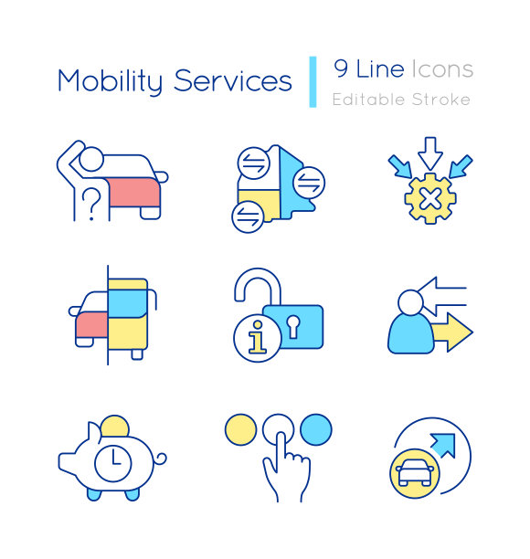 移动服务RGB彩色图标设置图片下载