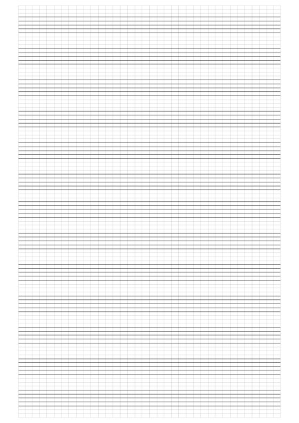 坐标纸。可打印的格子纸，白色背景上有五线谱。一张有五线谱的空白乐谱。几何图案用于作文、教育、学校。逼真的横线纸空白尺寸A4图片下载