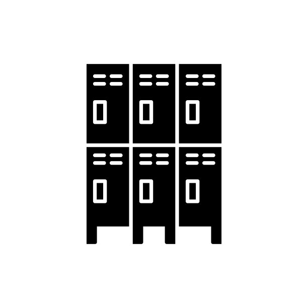 两层员工金属储物柜。为学校和大学准备的钢制壁橱。健身房、健身俱乐部、更衣室、寄存处、衣帽间橱柜。运动的家具。平的图标图片下载