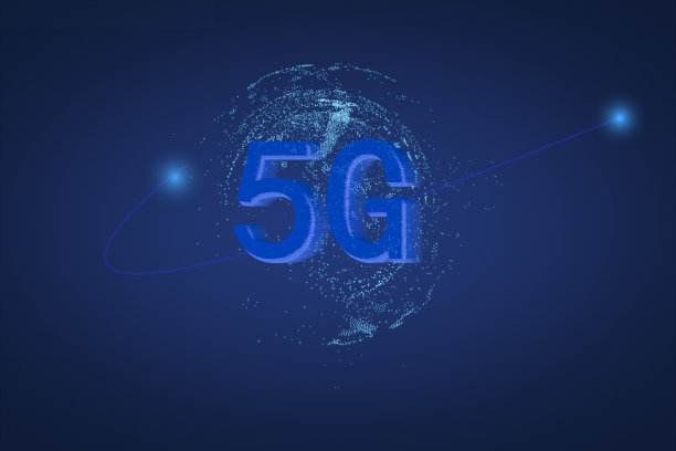 带有5G标志的3D虚拟线图片下载