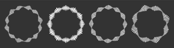 一套四个抽象的圆形民族饰品图片下载