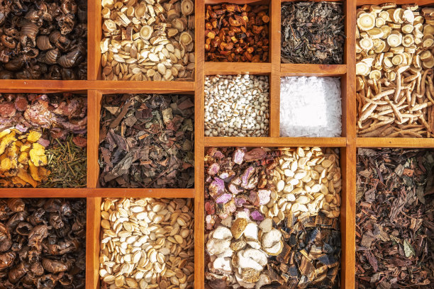 中药馆中药材陈列图片下载