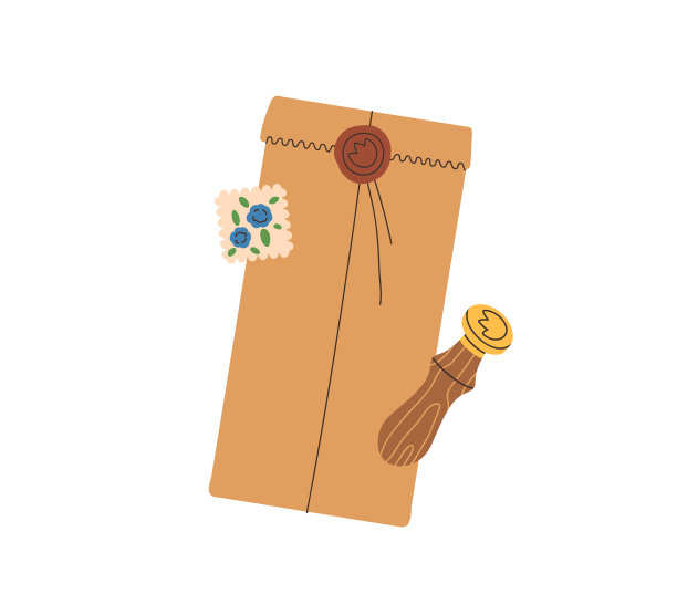 工艺信封密封蜡邮票封闭的纸图片下载