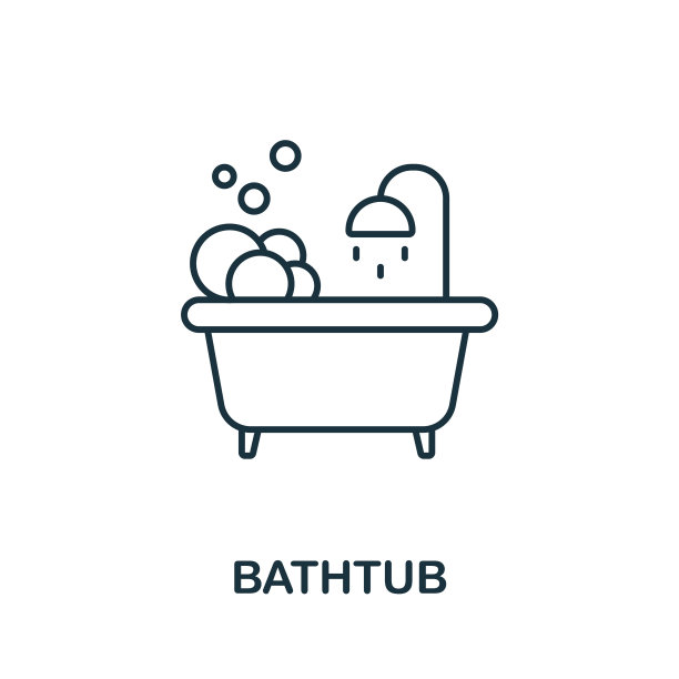 浴缸图标线条元素来自浴室图片下载