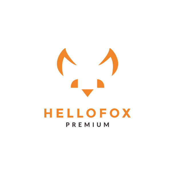 几何脸狐狸狼标志标志图标图形图片下载