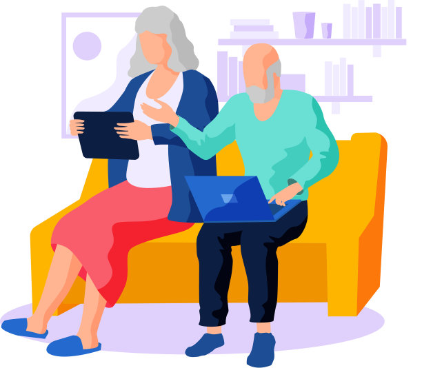 老妇人上网寻找图片下载