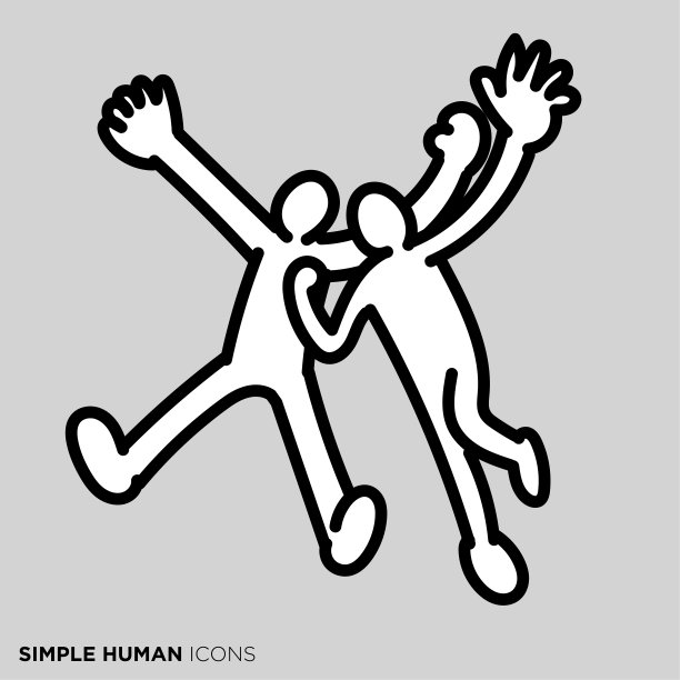 简单人类图标系列“两个人说话”图片下载