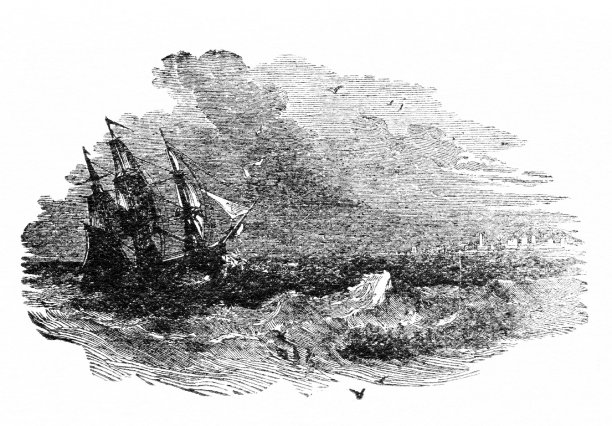 大浪中的帆船图片下载