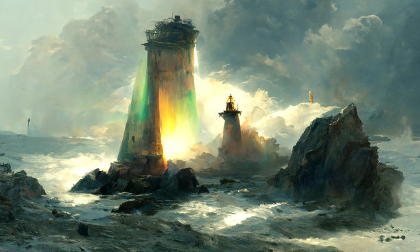 海上灯塔-一缕光图片下载